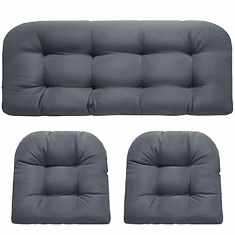 Wicker Chair Cushions Waterproof Outdoor 3 pc