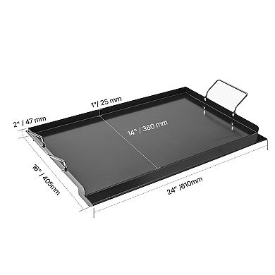 24x16 in Carbon Steel Flat Top Griddle BBQ Grill Pan Cookware