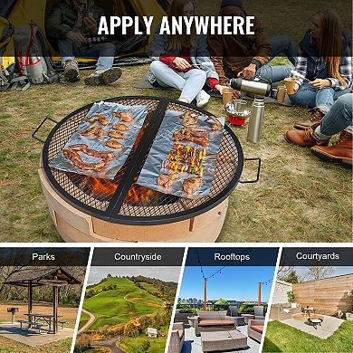 36" Foldable Fire Pit Grill Grate Heavy Duty Steel