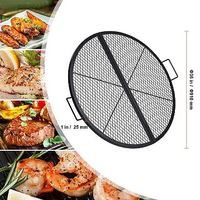 36" Foldable Fire Pit Grill Grate Heavy Duty Steel
