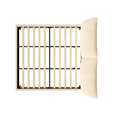 Hargs Contemporary Fabric Upholstered Bed Frame Soft Adjustable Cushions by Christopher Knight Home
