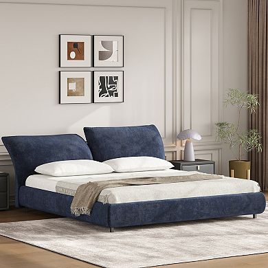 Hargs Contemporary Fabric Upholstered Bed Frame Soft Adjustable Cushions by Christopher Knight Home