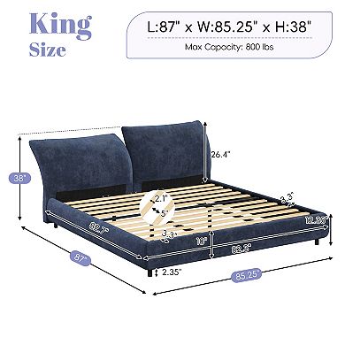 Hargs Contemporary Fabric Upholstered Bed Frame Soft Adjustable Cushions by Christopher Knight Home