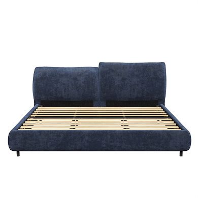 Hargs Contemporary Fabric Upholstered Bed Frame Soft Adjustable Cushions by Christopher Knight Home