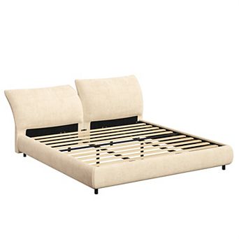 Hargs Contemporary Fabric Upholstered Bed Frame Soft Adjustable Cushions by Christopher Knight Home