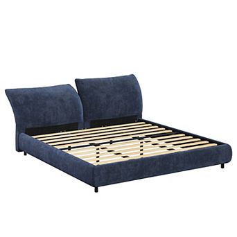 Hargs Contemporary Fabric Upholstered Bed Frame Soft Adjustable Cushions by Christopher Knight Home