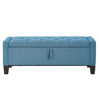 Storage Ottoman Bench with Safety Hinge 350 lbs Weight Upholstered Entryway Bench with Seating