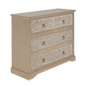 Boho Carved-Front Dresser with Three Storage Drawers by Christopher Knight Home