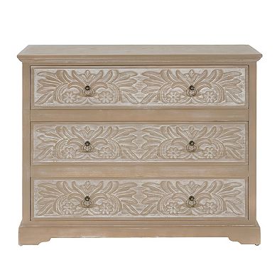 Boho Carved-Front Dresser with Three Storage Drawers by Christopher Knight Home