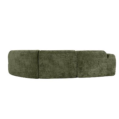 Buker 3-Piece Curved Upholstered Sectional Sofa Set by Christopher Knight Home