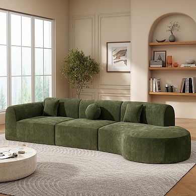 Buker 3-Piece Curved Upholstered Sectional Sofa Set by Christopher Knight Home