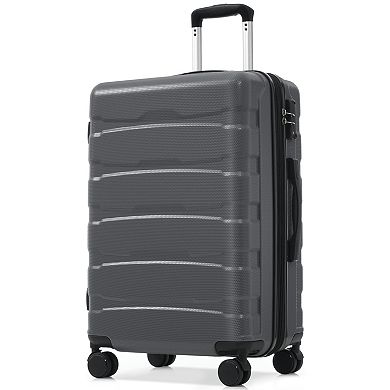 Hardshell ABS Checked Luggage Durable Expandable Travel Suitcase with Spinner Wheels TSA Lock