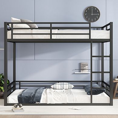 Bunk Bed for Teens and Adults Space Saving Noise Reduced No Box Spring Needed Black
