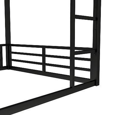 Bunk Bed for Teens and Adults Space Saving Noise Reduced No Box Spring Needed Black