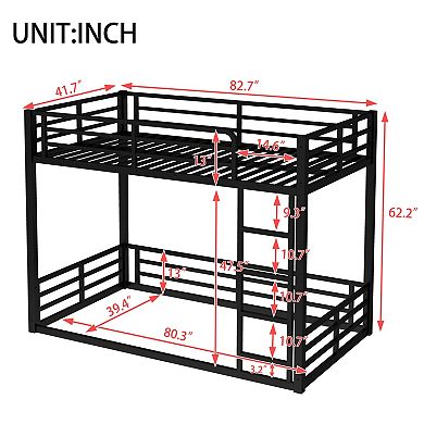 Bunk Bed for Teens and Adults Space Saving Noise Reduced No Box Spring Needed Black