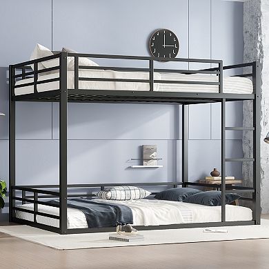 Bunk Bed for Teens and Adults Space Saving Noise Reduced No Box Spring Needed Black