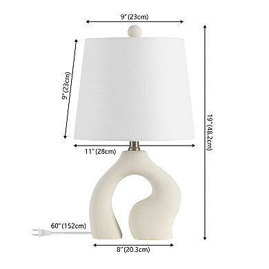 Tula 19" Scandinavian Minimalist Ceramic Arch LED Table Lamp (Set of 2)