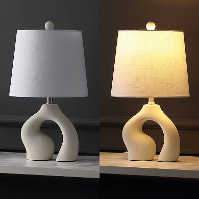 Tula 19" Scandinavian Minimalist Ceramic Arch LED Table Lamp (Set of 2)