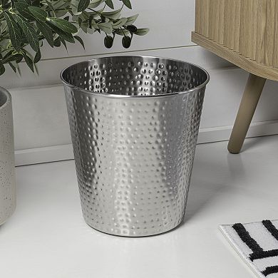 Axel Modern Minimalist Hammered Steel 2-Gallon Wastebasket