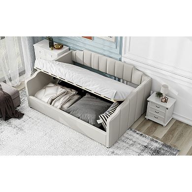 Upholstered Daybed with Underneath Storage Full Size for Bedroom Guest Room