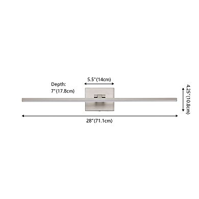 Santino 28" Minimalist Swivel Integrated Dimmable LED Rechargeable Picture Light with Touch Sensor