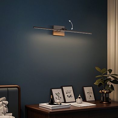 Santino 28" Minimalist Swivel Integrated Dimmable LED Rechargeable Picture Light with Touch Sensor