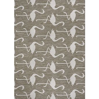 Liana Casual Coastal Flamingos Two-Tone Indoor/Outdoor Area Rug