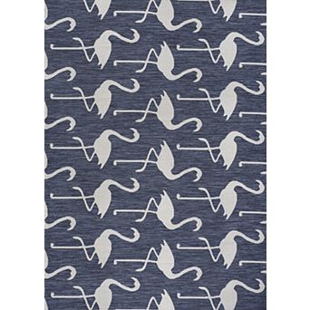 Liana Casual Coastal Flamingos Two-Tone Indoor/Outdoor Area Rug