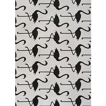 Liana Casual Coastal Flamingos Two-Tone Indoor/Outdoor Area Rug