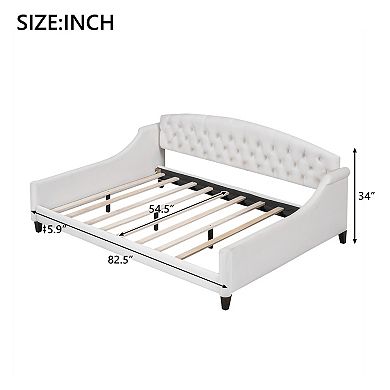 Modern Luxury Tufted Button Daybed with Slats No Box Spring Needed