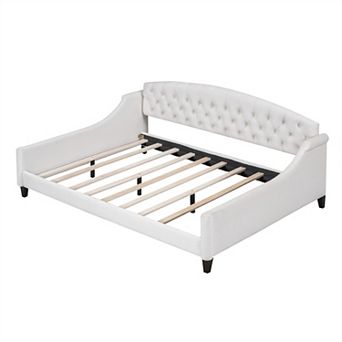Modern Luxury Tufted Button Daybed with Slats No Box Spring Needed