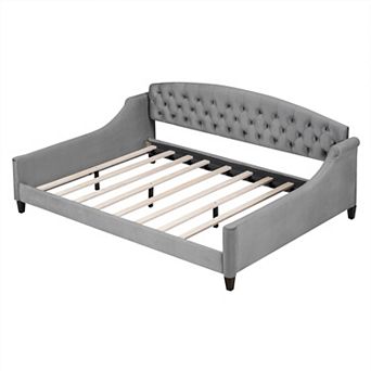 Modern Luxury Tufted Button Daybed with Slats No Box Spring Needed
