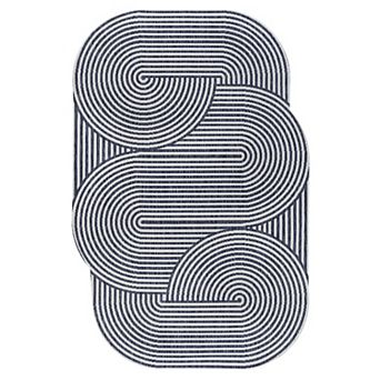 Margot Modern Geometric Arch Stripe Indoor/Outdoor Shaped Area Rug