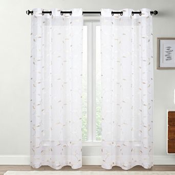 Sonoma Goods For Life® 2-Pack Floral Embroidery Window Curtains
