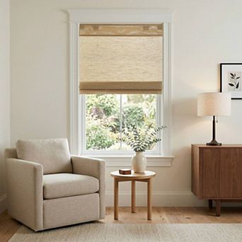 Madison Park Nordic Natural Woven Light Filtering Cordless Roman Shade
