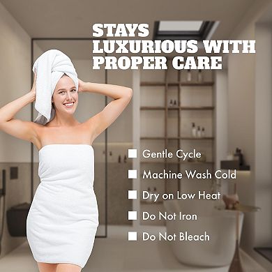 Classic Small Lightweight Bath Towels, Cotton Towel Set for Bathroom 22x44 inch - 6 Pack