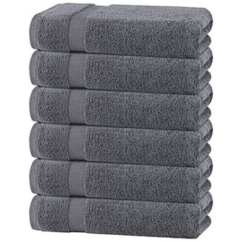 Classic Small Lightweight Bath Towels, Cotton Towel Set for Bathroom 22x44 inch - 6 Pack