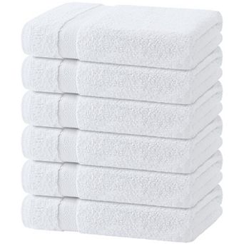 Classic Small Lightweight Bath Towels, Cotton Towel Set for Bathroom 22x44 inch - 6 Pack