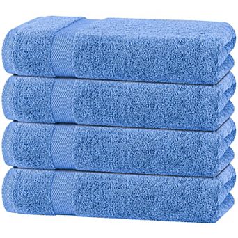 White Classic 100% Cotton Bath Towels 27x54" - Soft Towels for Bathroom, Shower, Hotel, Spa - 4 Pack
