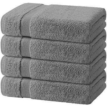 White Classic 100% Cotton Bath Towels 27x54" - Soft Towels for Bathroom, Shower, Hotel, Spa - 4 Pack