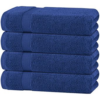 White Classic 100% Cotton Bath Towels 27x54" - Soft Towels for Bathroom, Shower, Hotel, Spa - 4 Pack