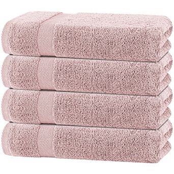 White Classic 100% Cotton Bath Towels 27x54" - Soft Towels for Bathroom, Shower, Hotel, Spa - 4 Pack