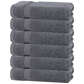 White Classic 100% Cotton Bath Towels Set, Lightweight Quick Dry Everyday Towels, 24x50" - 6 Pack