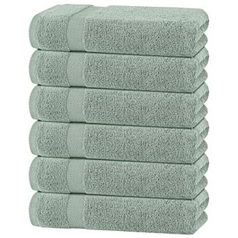 White Classic 100% Cotton Bath Towels Set, Lightweight Quick Dry Everyday Towels, 24x50" - 6 Pack