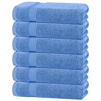 White Classic 100% Cotton Bath Towels Set, Lightweight Quick Dry Everyday Towels, 24x50" - 6 Pack