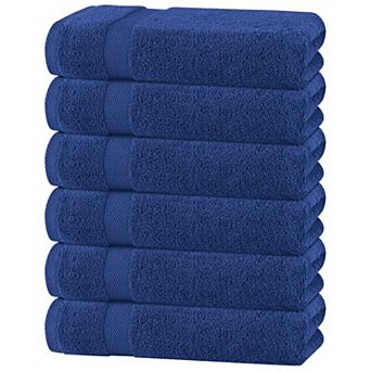 White Classic 100% Cotton Bath Towels Set, Lightweight Quick Dry Everyday Towels, 24x50" - 6 Pack