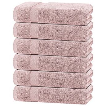 White Classic 100% Cotton Bath Towels Set, Lightweight Quick Dry Everyday Towels, 24x50" - 6 Pack