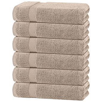 White Classic 100% Cotton Bath Towels Set, Lightweight Quick Dry Everyday Towels, 24x50" - 6 Pack