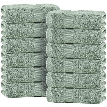 White Classic Premium Cotton Hand Towels Bulk for Bath, Gym, Kitchen, Spa, 12 Pack, 16x27"