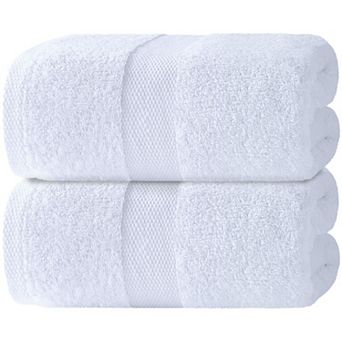 White Classic Soft Bath Sheet Towels - Cotton Luxury Bath Towels Extra Large 35x70" - 2 Pack